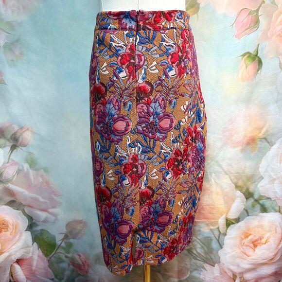 Maeve By Anthropologie Golden Bliss Floral Pencil Skirt - Picture 4 of 6